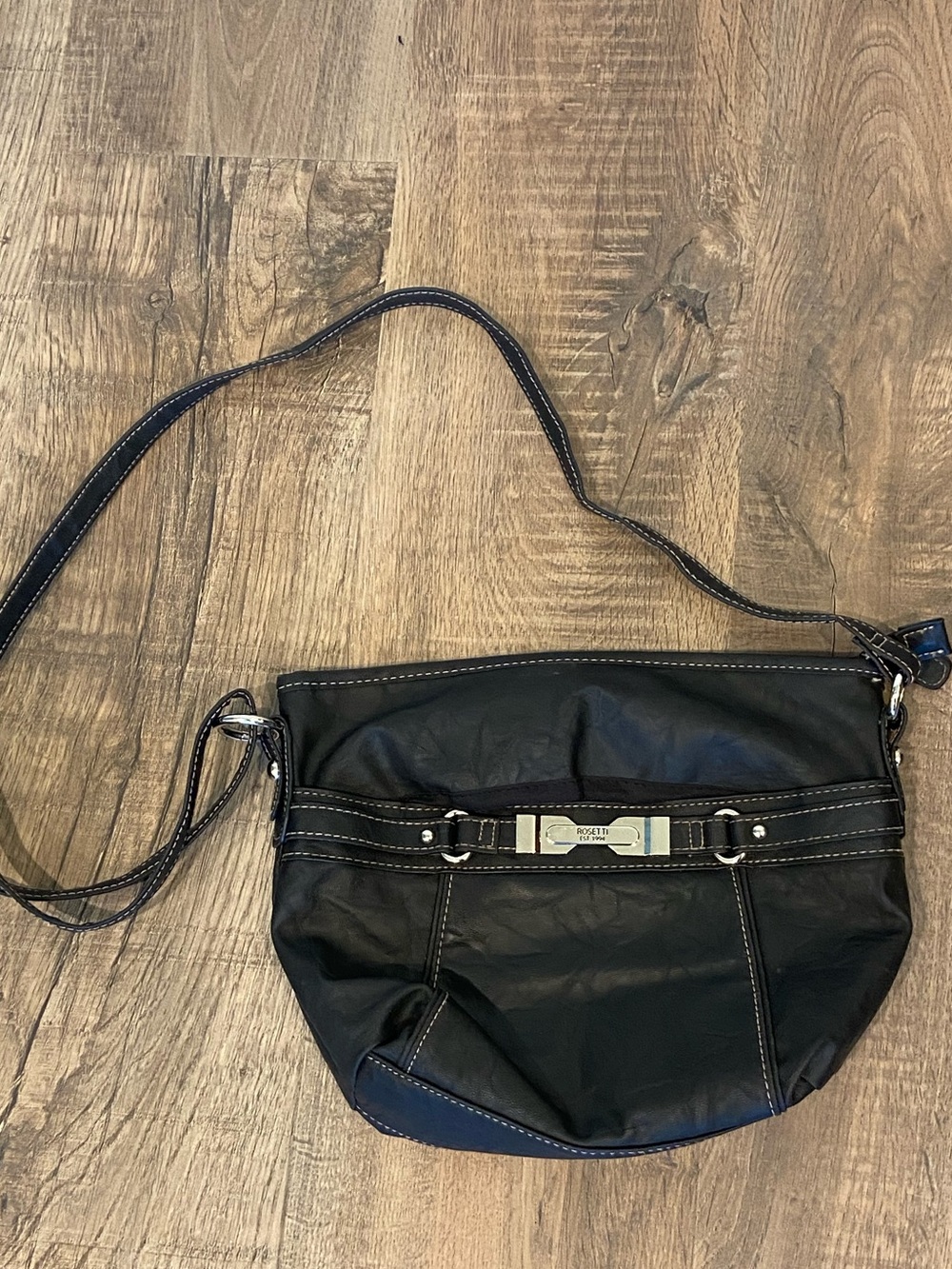 Rosetti Faux Leather Satchel Purse Womens Cross Body Bag